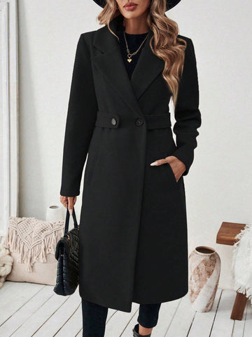 Women's Elegant Stand Collar Belted Jacket