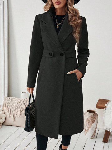 Women's Elegant Stand Collar Belted Jacket