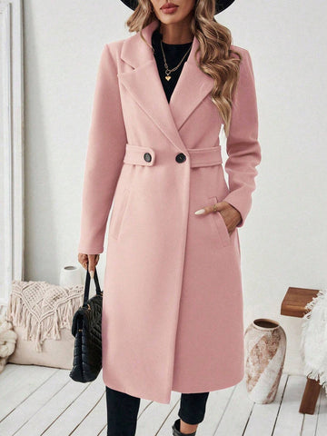 Women's Elegant Stand Collar Belted Jacket