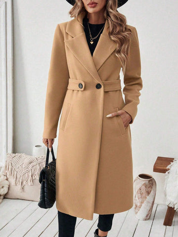 Women's Elegant Stand Collar Belted Jacket