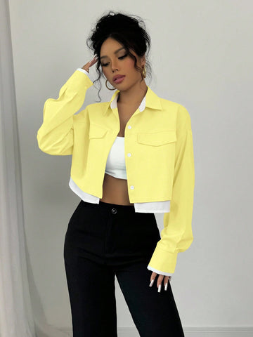 Women's Color Block Long Sleeve Shirt