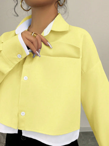 Women's Color Block Long Sleeve Shirt