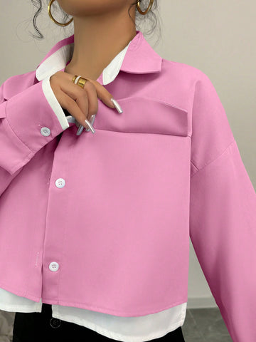 Women's Color Block Long Sleeve Shirt