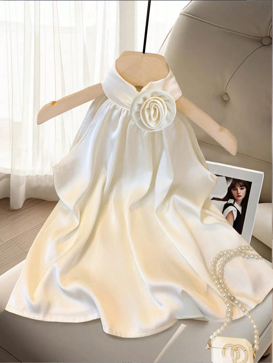 Chiquease Women's Sleeveless Plain 3D Floral Decor Casual Shirt