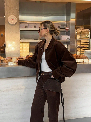 Women Corduroy 2 Pieces Set