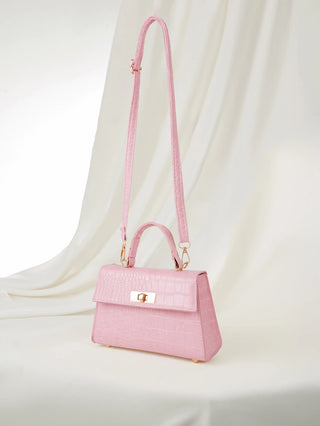 Mini Fashion Solid Color Flip-Cover PU Handbag