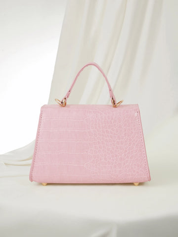 Mini Fashion Solid Color Flip-Cover PU Handbag