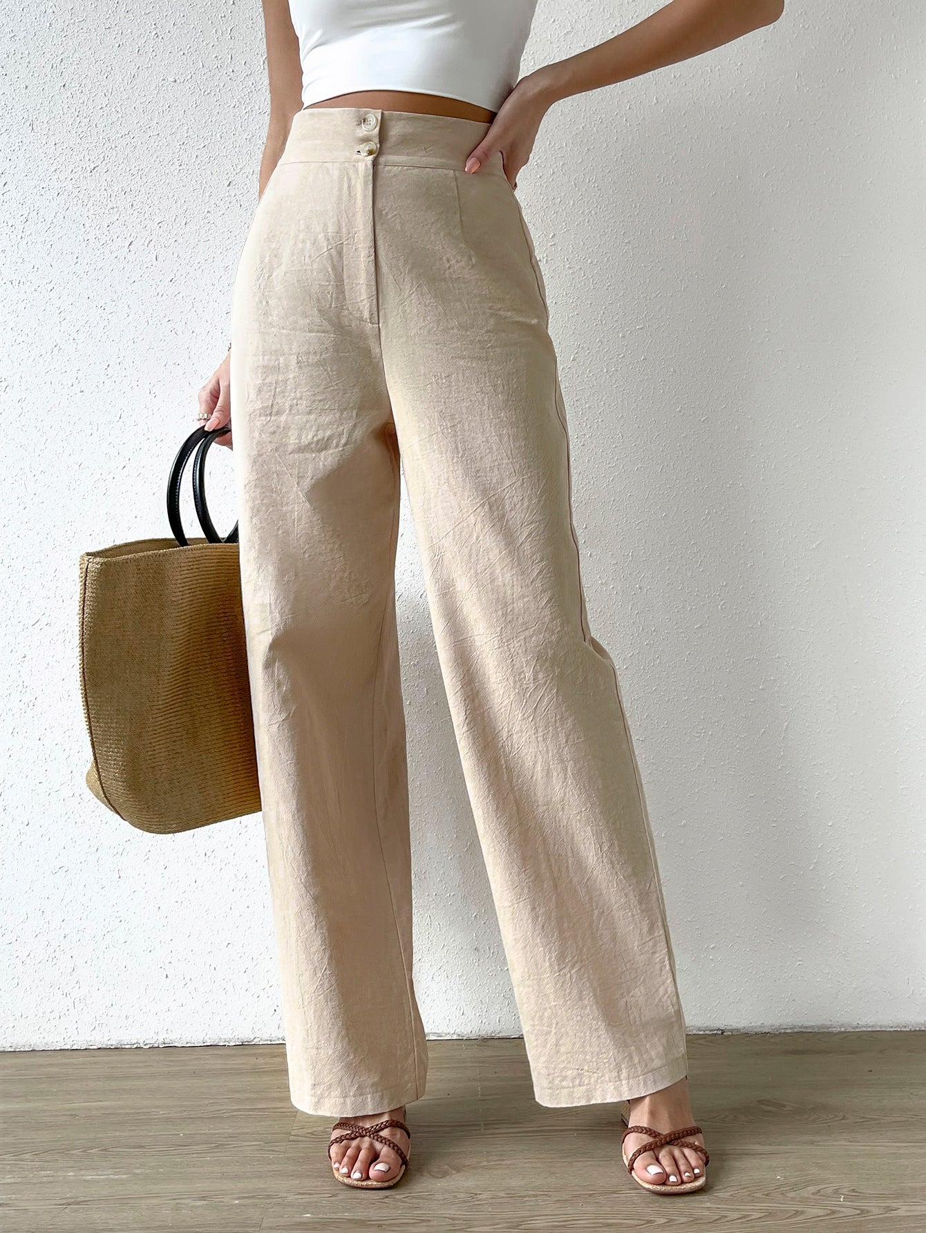 Clasi Solid Straight Leg Pants