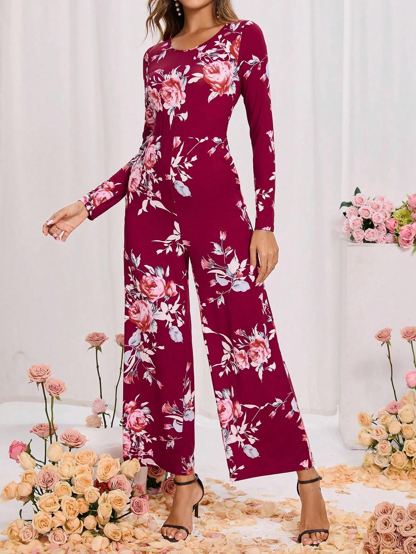 Clasi Valentine's Day Women Floral Printed Jumpsuit