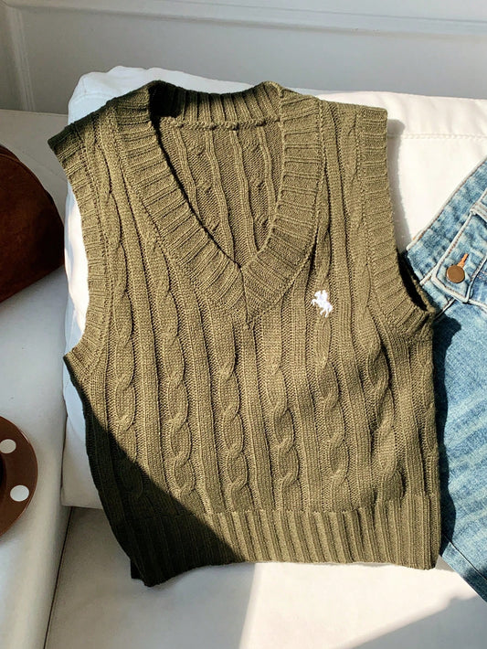 Women's Minimalist Casual Yellow Sweater Vest