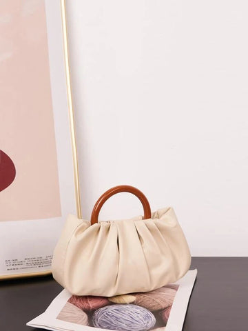 Contrast Trim Ruched Bag