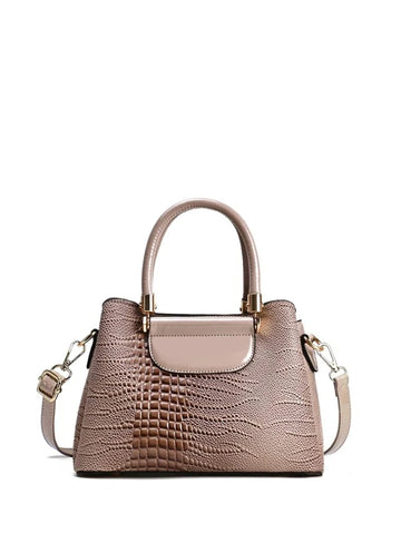 Crocodile Embossed Square Bag Double Handle Multi-compartment With Zipper PU Fashionable For Daily Life