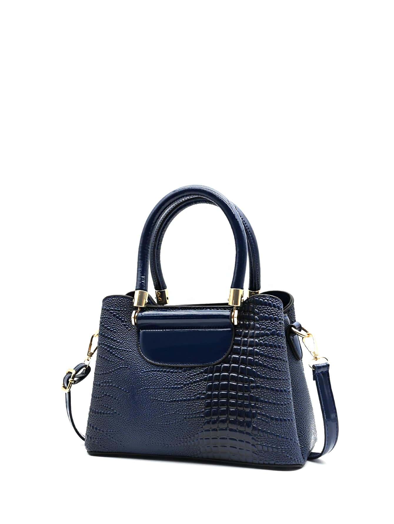 Crocodile Embossed Square Bag Double Handle Multi-compartment With Zipper PU Fashionable For Daily Life