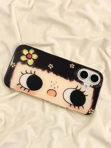 1pc Cute Big Eye Cartoon Pattern Phone Case