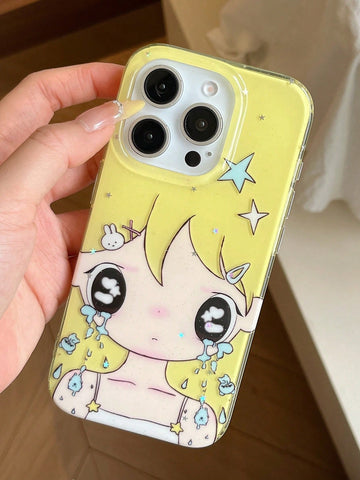 1pc Cute Big Eye Cartoon Pattern Phone Case