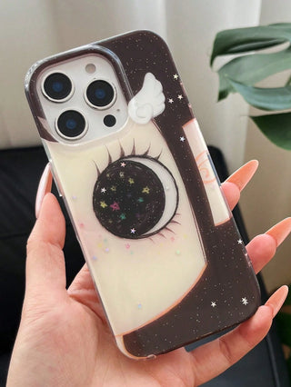 1pc Cute Big Eye Cartoon Pattern Phone Case