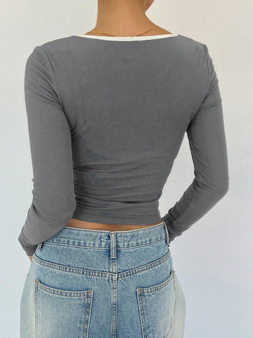 New Ballet Style Bowknot Slim Fit Women T-Shirt