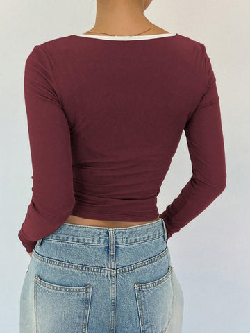 New Ballet Style Bowknot Slim Fit Women T-Shirt