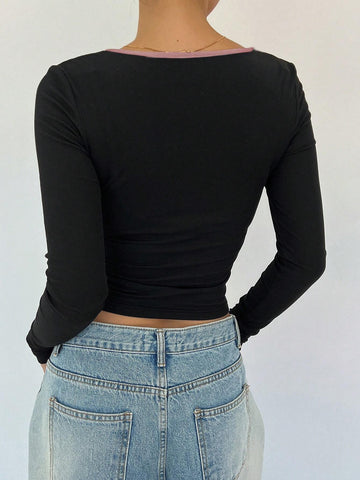 New Ballet Style Bowknot Slim Fit Women T-Shirt