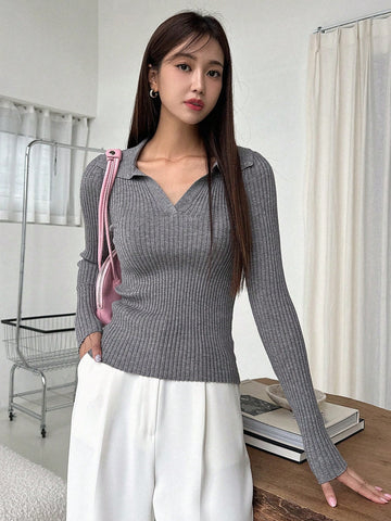 DAZY Women's Contrast Color Pullover Sweater