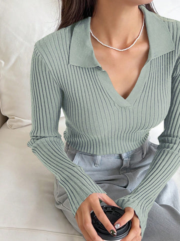 DAZY Women's Contrast Color Pullover Sweater