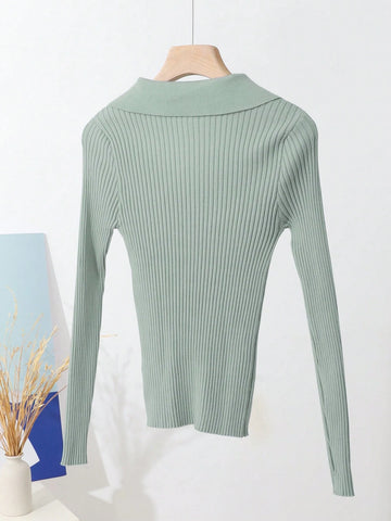 DAZY Women's Contrast Color Pullover Sweater