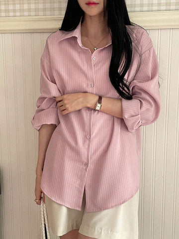 DAZY Simple Style Business Casual Solid Color Shirt