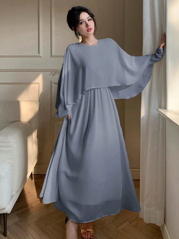 DAZY Women's Chiffon Midi Cocktail Dress