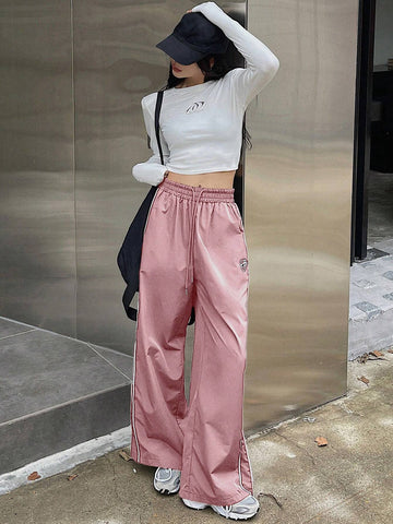DAZY Women's Solid Color Simple Daily Pants With Bowknot Decoration