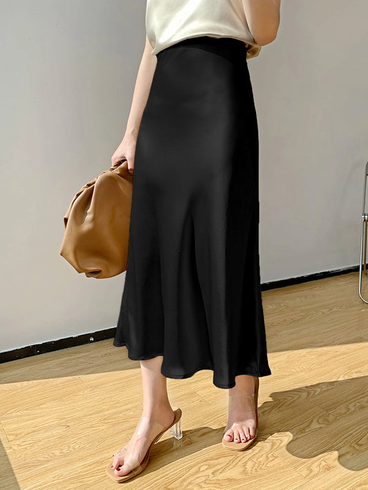 DAZY High Waist Solid A-line Skirt