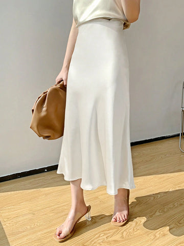 DAZY High Waist Solid A-line Skirt