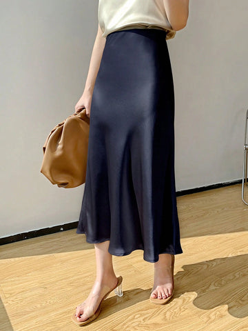 DAZY High Waist Solid A-line Skirt