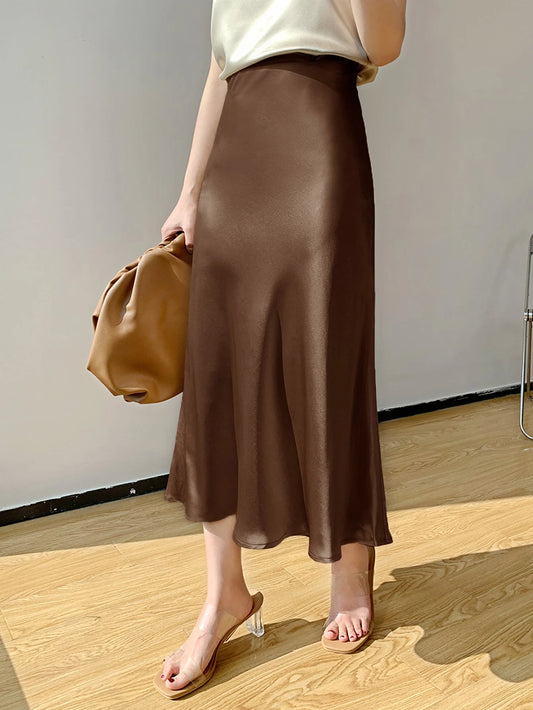 DAZY High Waist Solid A-line Skirt
