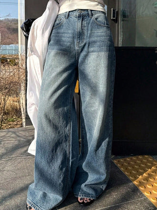 DAZY Loose High Waist Slimming Straight Leg Jeans
