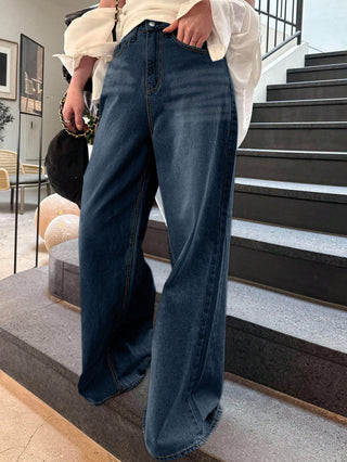 DAZY Loose High Waist Slimming Straight Leg Jeans
