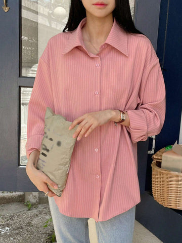 DAZY Simple Style Business Casual Solid Color Shirt