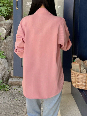 DAZY Simple Style Business Casual Solid Color Shirt