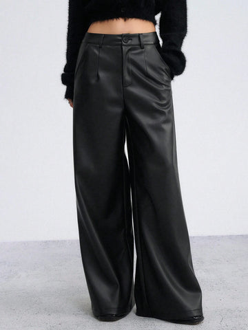 DAZY Slant Pocket Wide Leg Suit Pants