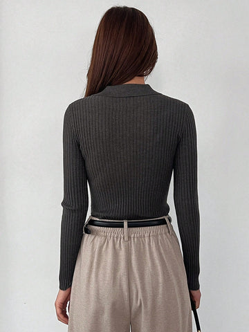 DAZY Women's Contrast Color Pullover Sweater