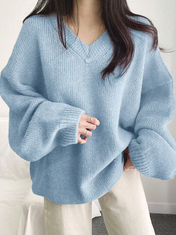 DAZY Solid Drop Shoulder Sweater