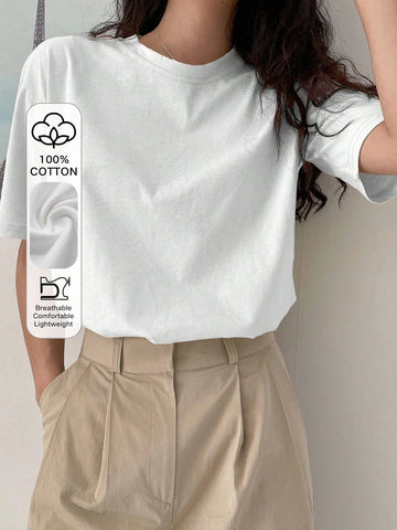 DAZY Solid Drop Shoulder Tee