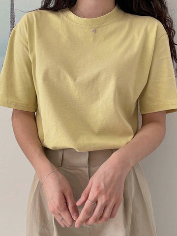 DAZY Solid Drop Shoulder Tee