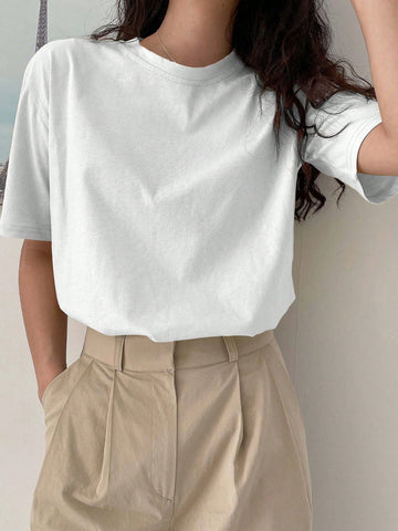 DAZY Solid Drop Shoulder Tee