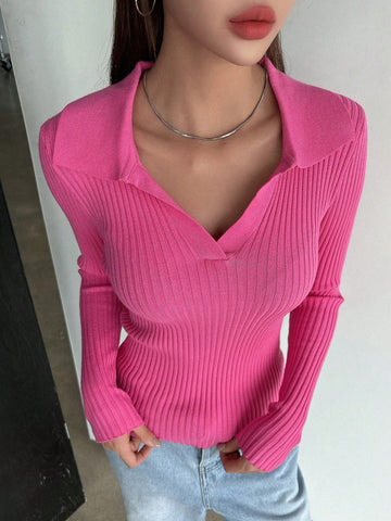 DAZY Solid Color Casual Business Style Turtleneck Fitted Sweater