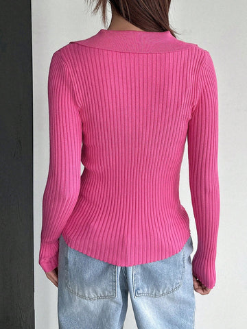 DAZY Solid Color Casual Business Style Turtleneck Fitted Sweater