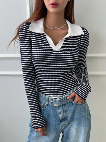 DAZY Solid Color Casual Business Style Turtleneck Fitted Sweater