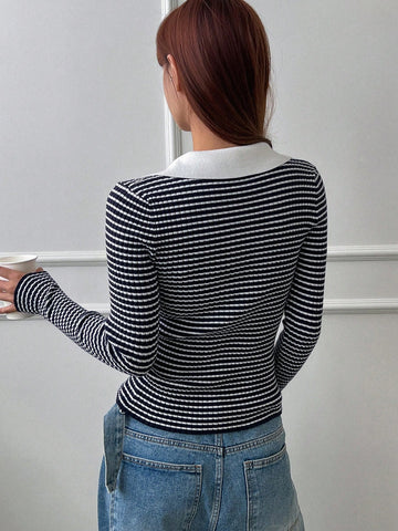 DAZY Solid Color Casual Business Style Turtleneck Fitted Sweater