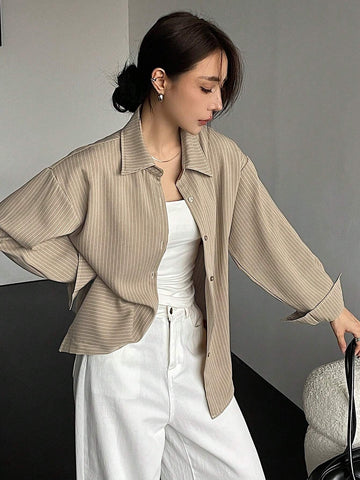 DAZY Simple Style Business Casual Solid Color Shirt