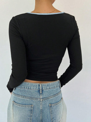 New Ballet Style Bowknot Slim Fit Women T-Shirt