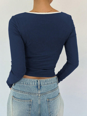 New Ballet Style Bowknot Slim Fit Women T-Shirt